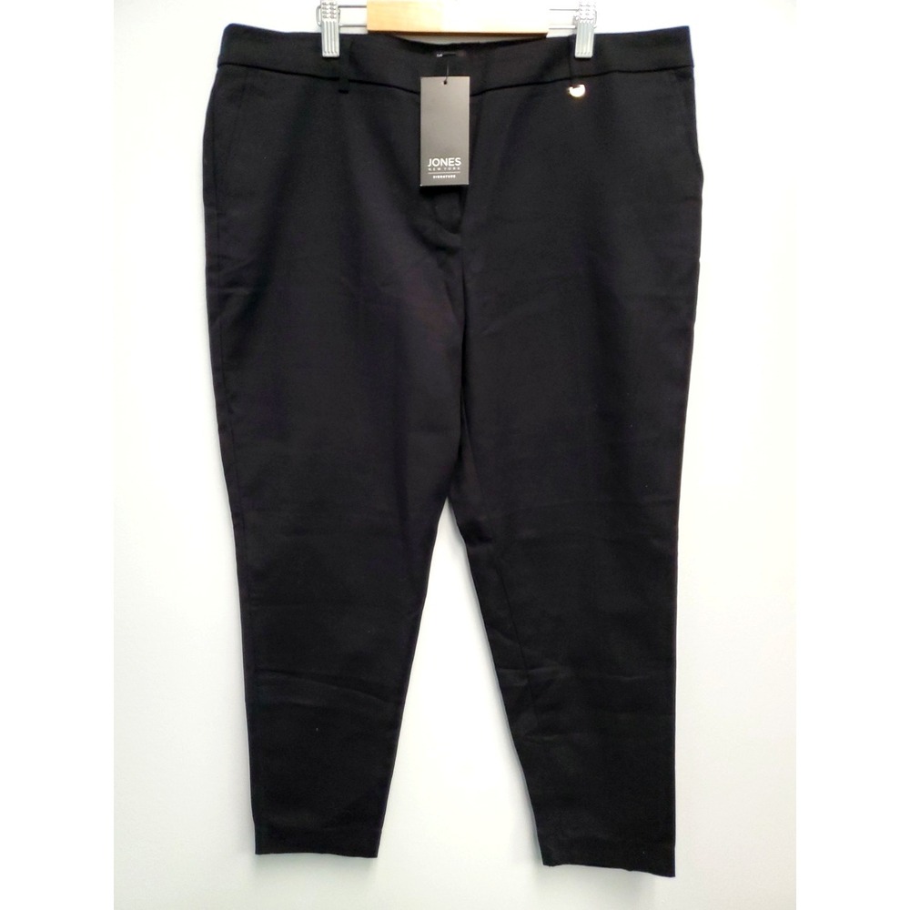 Jones New York The Grace Ankle Pant Women's Dress Pant Stretch Size 14 Black NWT